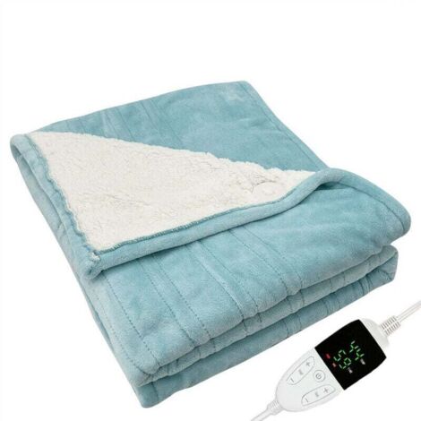 Couverture chauffante , couverture chauffante pour le corps, couverture électrique en flanelle, 6 niveaux de chaleur, convient pour les lits et les canapés, lavable en machine (1/4)
