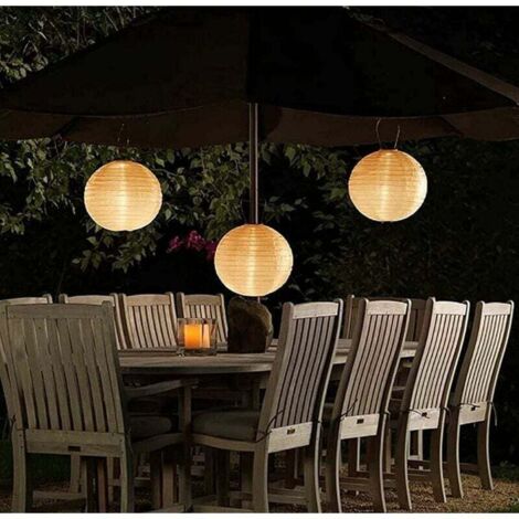 Lanterne Solaire Extérieur 30cm - Lot De 2 Lampions Solaires LED Étanches Pour Jardin, Terrasse, Mariage