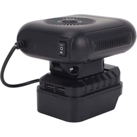Chauffage à batterie avec rotation à 90 degrés, 2 réglages de température, 2 ports USB, compatible avec BL1830, BL1850, BL1840, BL1845, BL1815, BL1820, BL1860B-VSIAISV