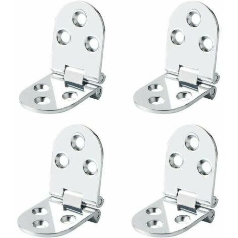 Charnières de Table Pliantes Connecteur Rabattable Montage de Meubles en Inox Pliant de 180 Degrés, 2.5 mm d’épaisseur, Finition de Chrome en Acier Inoxydable, 4 Pcs (1/4)