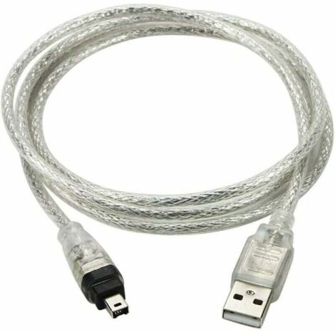 Câble de Cordon d’Adaptateur USB mâle vers FireWire IEEE 1394 - 4 Broches mâles iLink pour Sony DCR-TRV75E DV (1/4)