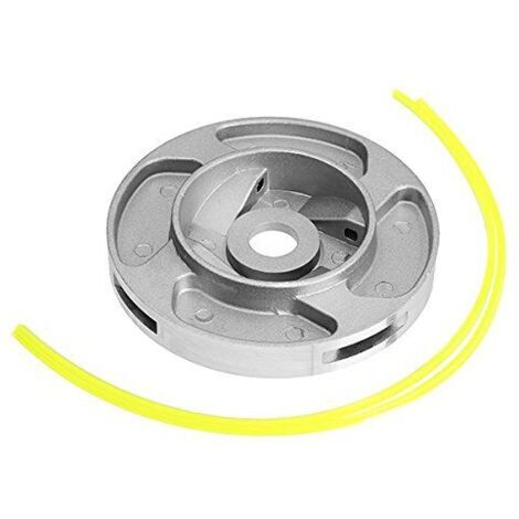 Tête de tondeuse en aluminium avec 2 lignes en nylon 110 x 15 mm pour débroussailleuse de rechange (1/4)