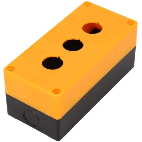 Boîtier de protection étanche pour interrupteur à bouton-poussoir à trois trous BX3 22 mm (jaune) (1/4)