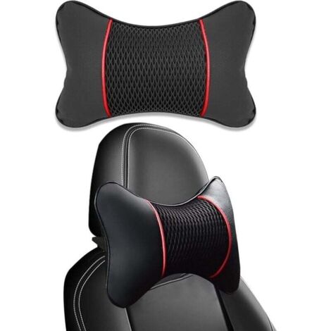 Coussin Appuie Tete Voiture Appui-Tête De Voiture En PU Cuir Avec Mousse Mémoire Oreiller Cervical Pour Voiture Appui Tete Voiture Pour Soutien Du Cou Protection De La Colonne Cervicale 1Pièce (1/4)