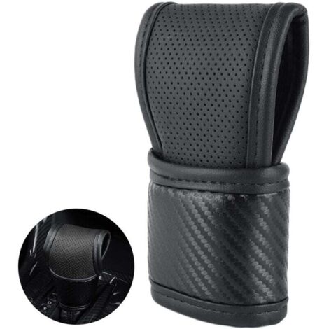 Housse de Levier de Vitesse de Voiture en Cuir Couverture de Pommeau Couvre Levier Manette Protection Universelle Poussière Couverture de Changement pour Voitures, SUV, Camions (Noir) (1/4)