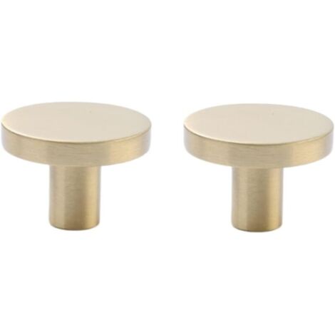 Lot de 2 poignées de tiroir en laiton pour armoire, tiroir, armoire, porte d'armoire, trou unique doré (1/4)