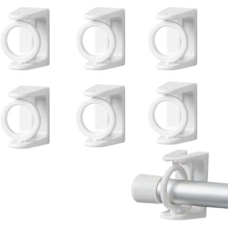 6 Pices Support Tringle Rideaux sans Percage Crochet Rideau Accroche Rideau sans Percage Barre de Rideau sans Percage Accroche Rideau Convient Toutes Les Surfaces Lisses et Planes (1/4)