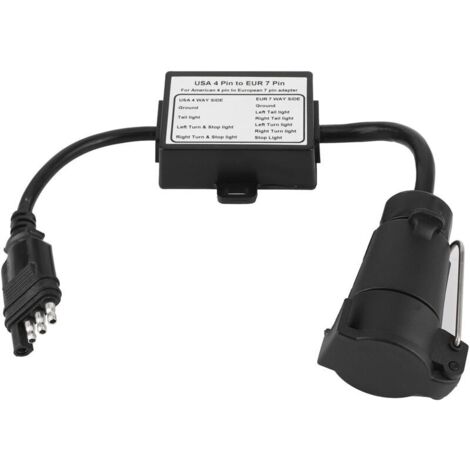 Connecteur de Remorque Convertisseur de Lumière USA Adaptateur 4 Broches vers EUR 7 Broches Séparation du Signal D'arrêt/de Freinage pour le Remorquage D'un Véhicule Américain avec une Remorqu