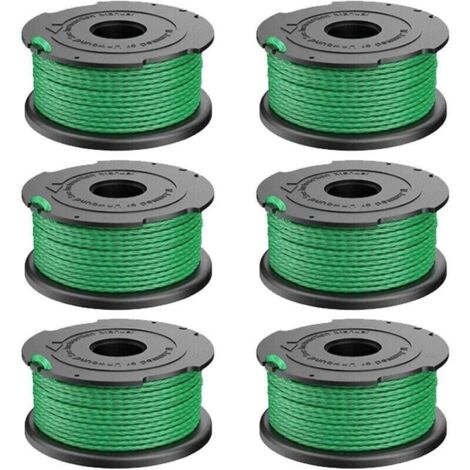Lot de 6 bobines de fil vert pour dbroussailleuse Black & Decker GL7033 GL8033 GL9035 A6482 (1/4)