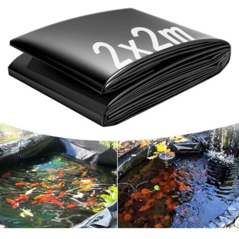 Bache Bassin, Bâche Bassin Extérieur 0.2mm Epaisseur, Liner Bassin Jardin pour Bassins D'agrément, Bassin a Poisson, Cascade (2x2m) (1/4)