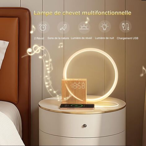 Réveil numérique pour filles avec veilleuse 6 sonneries, joli réveil tactile et réveil rechargeable pour chambre d'enfant