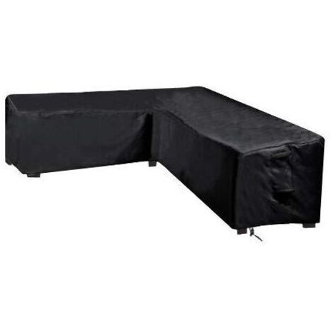 Housse de canapé en L, housse de protection pour meubles d'angle en rotin, imperméable, résistante aux UV, pour salle à manger, 286 x 286 x 82 cm (1/4)