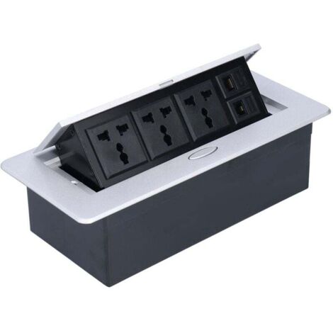 Prise électrique de sol, kit de boîte de couvercle de sortie de sol 250V 13A étanche bonne étanchéité pour résidence pour bureau (1/4)