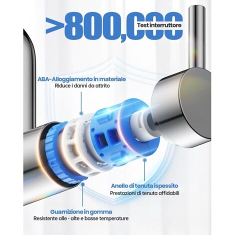 Robinet Lavabo Haut Mitigeur – Acier Inox Finition Chrome, Levier Unique, Sans Éclaboussures