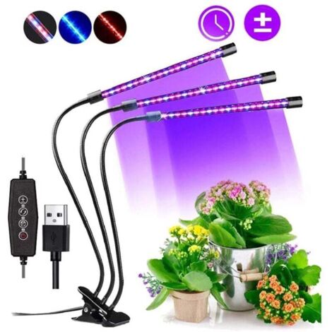 Eclairage horticole Lampe de Croissance,60 LED Spectre complet Réglable Lampe Horticole Clipable Lampe de Plante avec 3 minuterie et Fonction Auto ON/OFF Lampe (1/4)