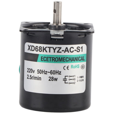 XD68KTYZACS1 AC220V 28W Moteur à engrenages synchrone à aimant permanent CW/CCW 2,5 r min