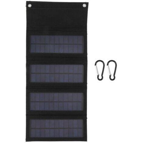 Chargeur Solaire Portable 40W, Sac Pliable, Panneau Solaire Pliable, Chargeur de Panneau Solaire Monocristallin pour Charge d'urgence (Noir) (1/4)
