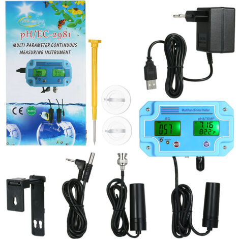 Professionnel 3 en 1 pH/CE/Temp Mètre Détecteur d'eau Multi-paramètre Numérique LCD Tri-Mètre Multi-Fonction Qualité de l'eau Moniteur Multiparamètre Qualité de l'eau Testeur (1/4)