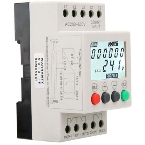 Relais protection tension JVR800-2 relais 3 phases séquence surveillance, Protecteur De Surtension,6A ,250VAC (1/4)