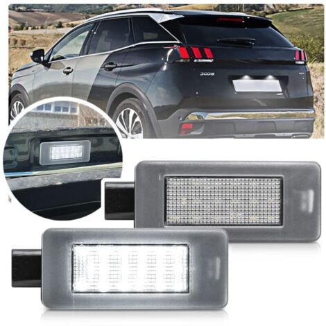 2PC LED Plaque D'immatriculation lumiere Pour Peug.eot 207CC 208 308 II 308CC 508 2008 3008 5008 Pour Citr.oen C3 C5 III C4 Cactus Picasso II Grand Picasso II,eclairage de plaque peug.eot 3008