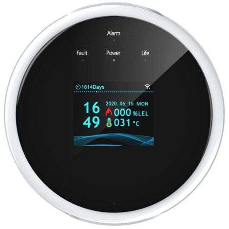 Détecteur de Gaz WiFi Intelligent, Détecteur de Fuite de Gaz Naturel/Méthane/GPL/Carbone, Écran LCD, Alarme 70dB (1/4)