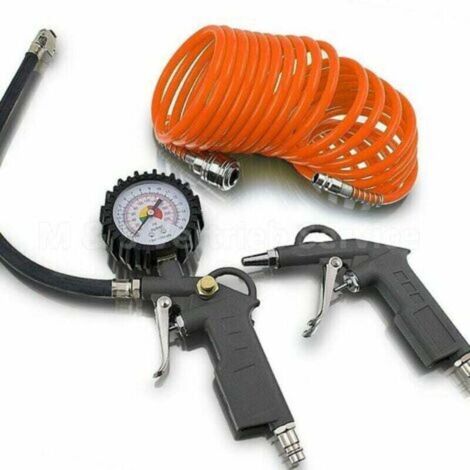Ensemble d'accessoires à air comprimé 3 pièces pour tuyau de compresseur soufflette à pression des pneus (1/4)