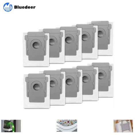 Paquet de 10 Sacs d'Aspirateur Compatibles avec iRobot Roomba i & s Series - Pour i17 i7 + i7Plus (7550) i3 + (3550) i4 + (4552) i6 + (6550) i8 + (8550) s9 + (9550) - Sacs de Déménagement de Saleté Au (1/4)