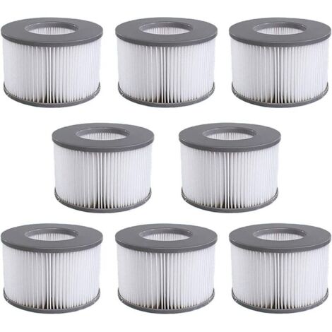 Lot de 8 cartouches filtrantes de rechange pour piscine gonflable Mspa, jacuzzi Ruikalucky (1/4)