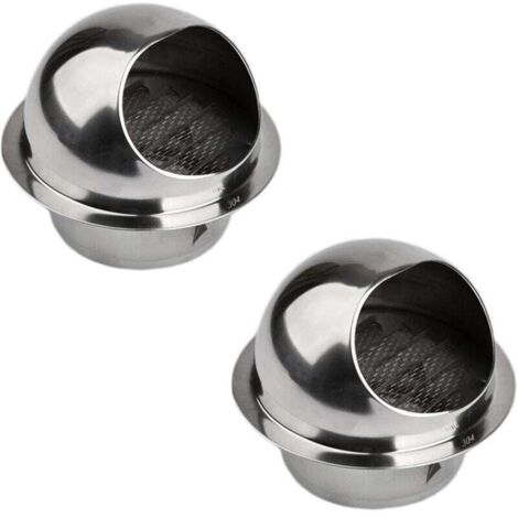 Lot de 2 Ventilation Grille Grille d'aération ronde en acier inoxydable 304 - Rond Grille de Ventilation pour pot d'échappement de mur extérieur, air frais, hotte d'échappement (160 mm) - Bluedeer (1/4)