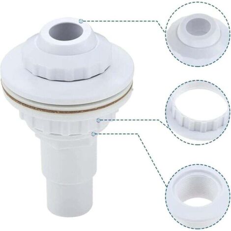 Buse Refoulement Piscine Avec Embout Tuyau 38/32 Mm - Buse D'Entrée Réglable ABS Pour Piscine Hors Sol