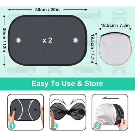 LEWONPO Pare-Soleil Voiture Bébé 2 Pièces - Protection UV Avec Ventouses Et Sac De Rangement