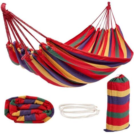 Grande balançoire de jardin et hamac de camping,avec sac de transport et cordes d'arbre (1/4)