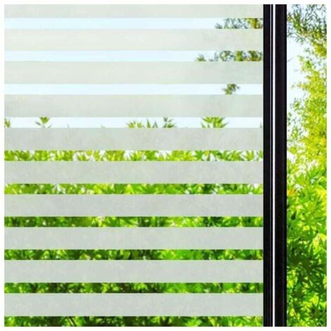 (45 x 200 cm, bandes épaisses) Film de confidentialité, film électrostatique pour fenêtre, film autocollant pour fenêtre, film de confidentialité, film pour fenêtre pour bureau, chambre, cuisine (1/4)