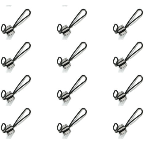 Lot de 12 patères en métal noir, crochets de rangement pour salle de bain, cuisine et chambre à coucher (1/4)