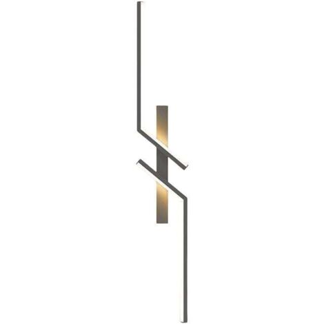 Applique murale LED d'intérieur , 80 cm, 12 W, style moderne, en acrylique, lumière chaude 3000 K, noire (1/4)