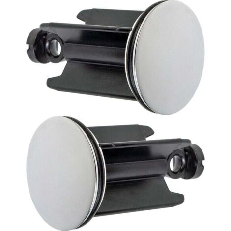 Bouchon de lavabo universel Ø 40 mm, lot de 2, finition chromée, en laiton avec joint en caoutchouc, hauteur réglable, antirouille. (1/4)