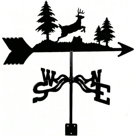 Girouette Cerf des Forêts , outil de mesure, décoration de jardin, indicateur de direction pour la cour (1/4)