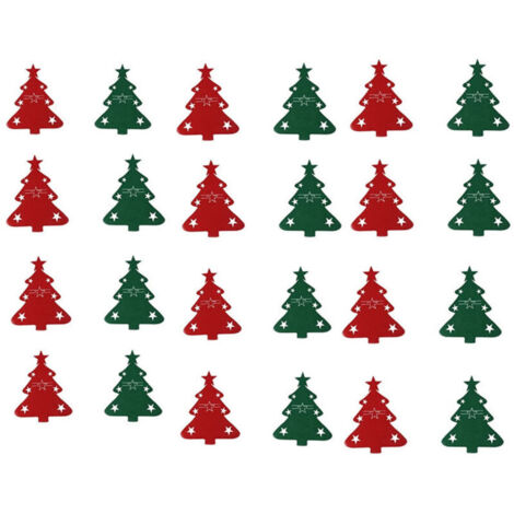 Ensemble de 24 porte-couverts en feutre , porte-couverts de Noël, porte-couverts en argent, sac à couverts, idéal pour les cadeaux et la décoration de table pour les fêtes à la maison (1/4)