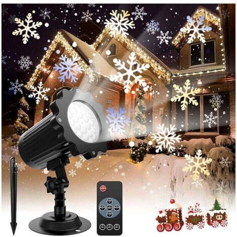 Projecteur Flocon De Neige LED Étanché IP65 - Projecteur Noël Extérieur Intérieur Effet Neige Tombe