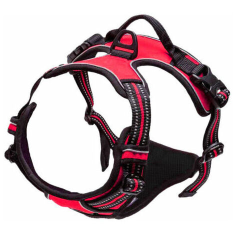 Rouge, taille M Harnais Chien Anti Traction pour Chien Réfléchissant Réglable, pour Chien Facile à Mettre Réglable avec Harnais pour Chien (1/4)