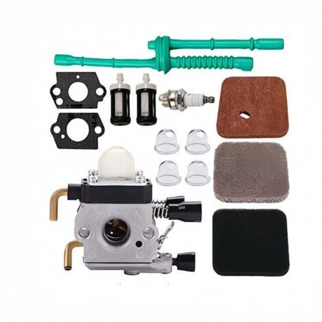 Carburateur C1Q-S97 avec kit de conduite de carburant et filtre à air pour débroussailleuse/coupe-bordures STIHL FS38 FS45 FS46 FS55 KM55 HL45 FS45L FS45C FS46C FS55C FS55R FS55RC (1/4)