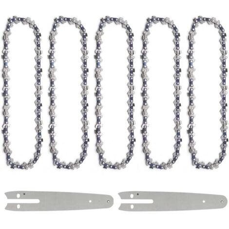 Guide et chaîne pour tronçonneuse 5 Pièces 6 Pouces Mini Chaîne de Tronçonneuse avec 2 Pièces de Rechange Pièces de Rechange Barre de Chaîne de Scie (1/4)