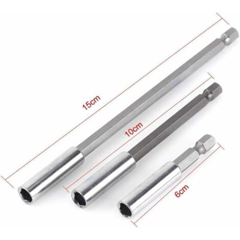 Nikou 10 Pcs Porte Embout Visseuse Magnétique 1/4 Hex - Extension Tournevis
