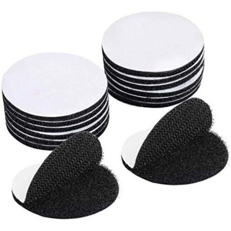 Lot de 15 autocollants double face noirs anti-rayures, bande auto-adhésive, adhésif double face extra fort, ronds (5 x 5 cm) (1/4)