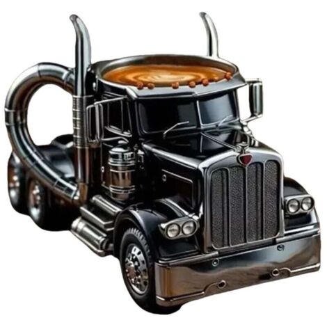 Mug en acier inoxydable en forme de voiture, cadeau idéal pour les passionnés d'automobile, sous-verres non inclus, jaune (1/3)