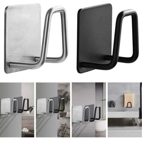 Organisateur évier Support d\'éponges de cuisine éponges d\'évier auto-adhésives égouttoir de séchage 304 support de rangement en acier inoxydable accessoires d\'évier de cuisine (1/4)