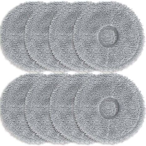 Lot de 8 chiffons en microfibre gris foncé pour aspirateurs robots Dreame L10s Ultra / L10 Ultra / L20 Ultra / L10s Pro Ultra Heat / X40 Ultra Complete et Xiaomi X10+ / X20+. Accessoires de rechange. (1/4)