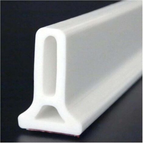 Barrière de douche pliable  1 m, système de rétention d'eau pour seuil, empêche l'eau de s'infiltrer, blanche, étanche (1/4)