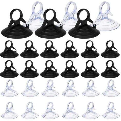 60 Pices Ventouse pare Soleil, 45mm Ventouse Sans Crochets Ventouse, PVC Ventouses Mini Ventouse Transparente et Noire Ventouse, Ventouse pour Vitre (1/4)