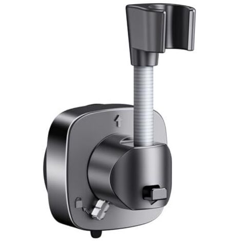 Support de pommeau de douche sans perçage, support mural rotatif à 360°, gris (1/4)